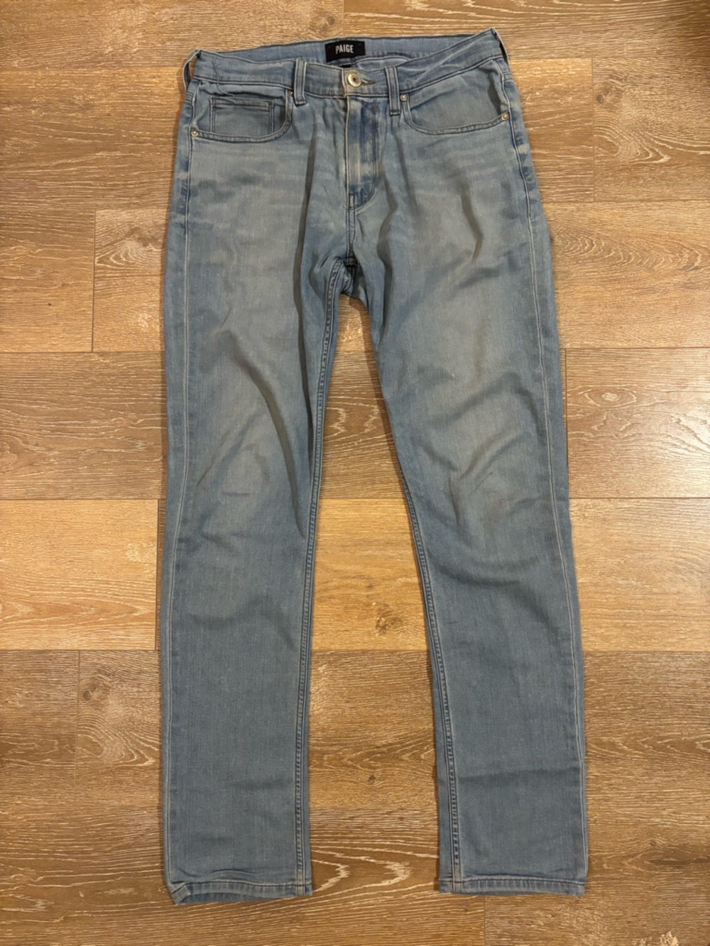 Paige Straight-Leg Jeans in Washed Blue